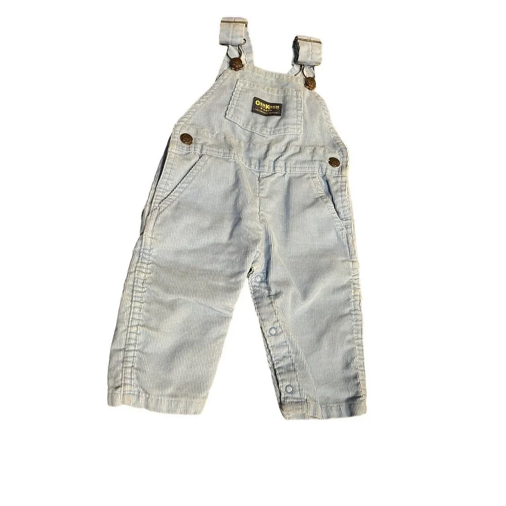 Vintage Oshkosh B Gosh Overalls Vestbak 2T Blue K571 Corduroy Union Made 6 Mon?